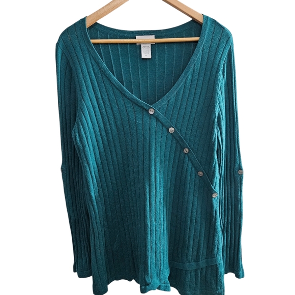 Soft Surroundings Sweaters - Soft Surroundings Women's Asymmetrical Front Button Sweater